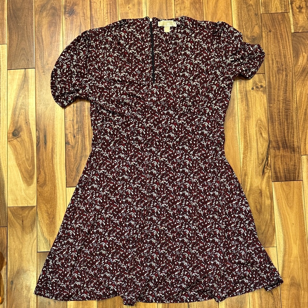 Michael Kors Burgundy Floral Mini Dress
